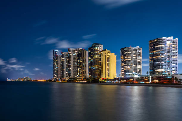 istock Sunny Isles Beach - Night Cityscape 1465402163