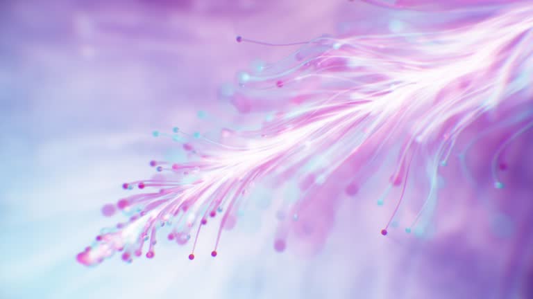 Abstract Softness Blue Purple Background Flower Particles