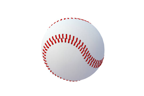 istock Baseball ball isolated on white background. Sports equipment. 3d render 1465406391