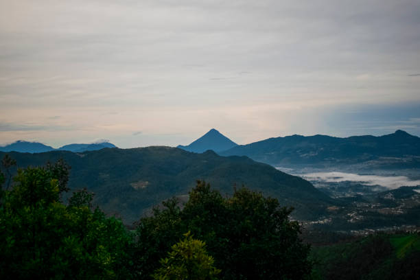 istock Mountain landscape with volcanoes 1465407188