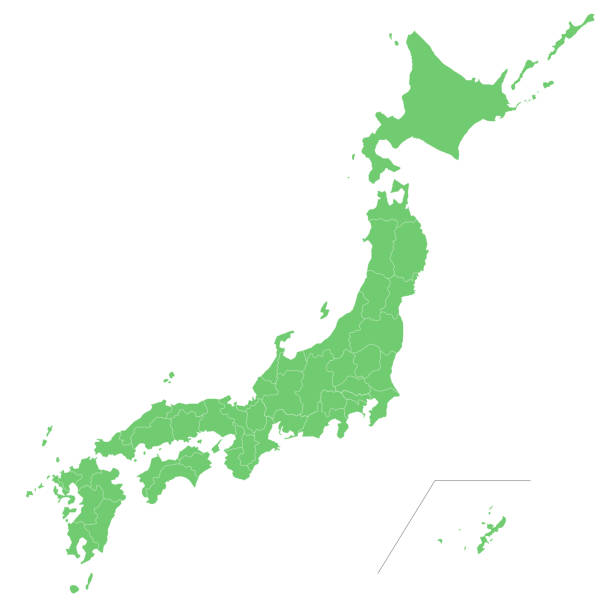 パーツ分割できる日本のグリーンマップのシルエットイラスト - japan点のイラスト素材／クリップアート素材／マンガ素材／アイコン素材