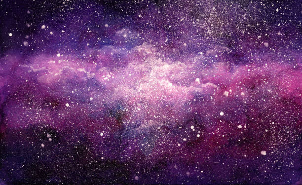 istock Cosmic illustration. Beautiful colorful space background. Watercolor Cosmos 1465411206