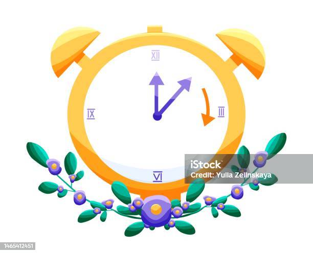 Spring Forward Meaning Spring Forward Concept With Clock And Flowers Daylight Saving Time ...