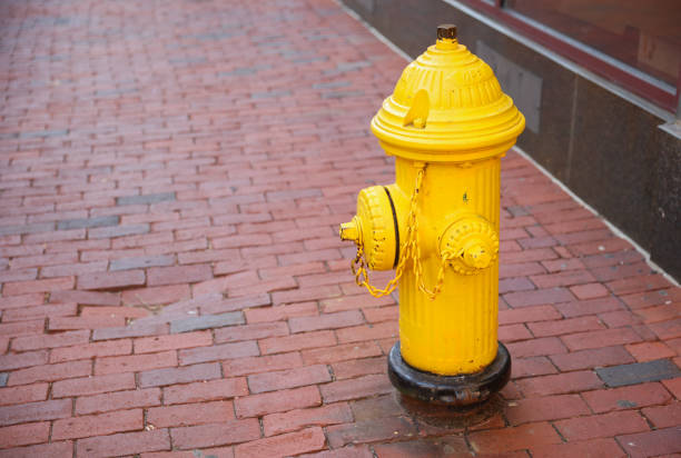 istock Fire hydrant in public residential area as emergency 1465415751