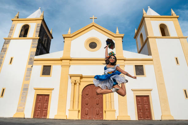 istock Frevo dancer jumping at the carnival in Brazil 1465417325