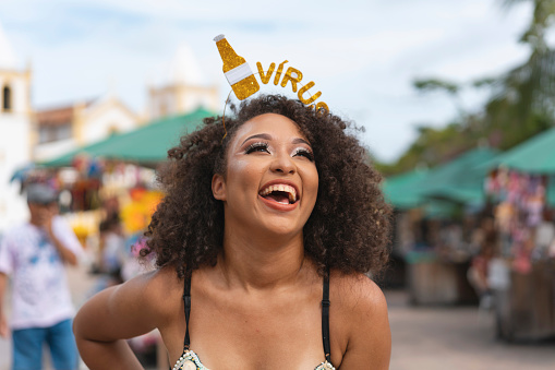 Portrait, Smiling, Woman, Carnival, Brazil
