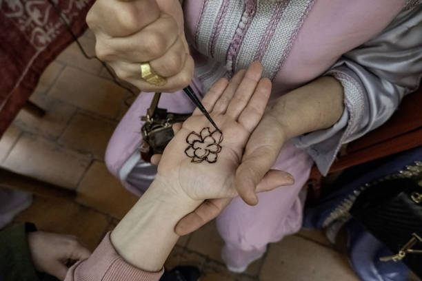istock Henna tattoo on the hand 1465418452