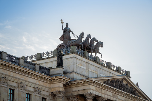 Quadriga Sculpture on top of Brunswick Residence Palace - Braunschweig, Lower Saxony, Germany