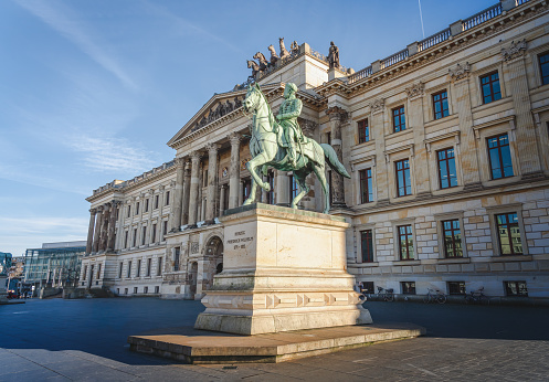 Bertel Thorvaldsen's equestrian statue of Prince Jozef Poniatowski before Presidential Palace in Warsaw. Presidential Palace it is the significant medieval monument in Poland.