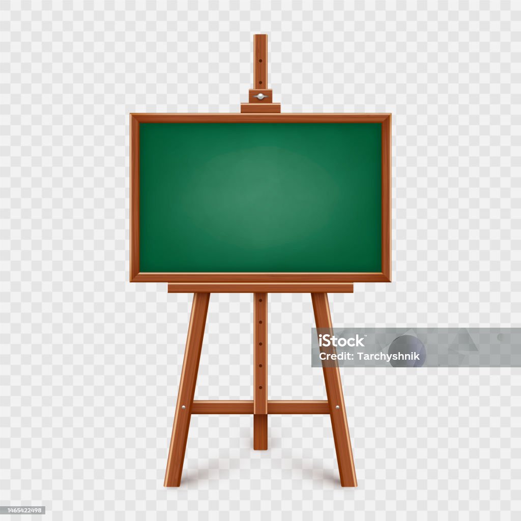 Blank art board and realistic wooden easel Vector Image