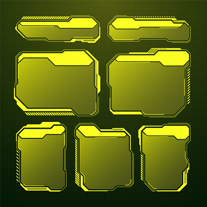 Text Box Ui Examples Games Yellow Futuristic Hud Ui Elements Scifi User Interface Text Boxes ...