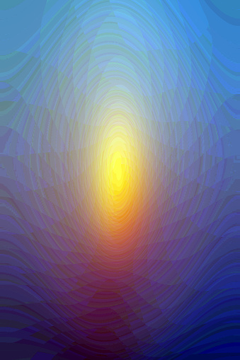 Abstract textured blue background and fantasy yellow oval, psychedelic pattern with beautiful flowing lines.  Dynamic natural forms. Gradient