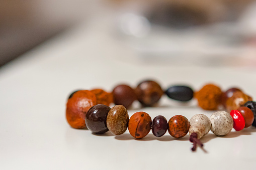 Prayer beads made by stringing various fruit stones, bead prayer bracelets
