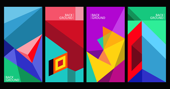 Vector Bold Color Block Bauhaus Geometric Minimalism Bauhaus Design Banner Template Backgrounds
