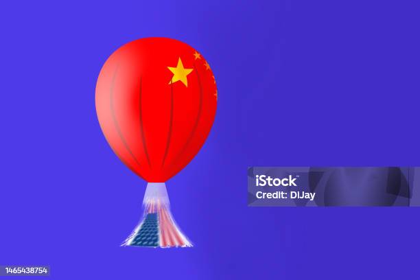 Conceptual Illustration Of A Chinese Spy Ballon Over Usa向量圖形及更多監視圖片