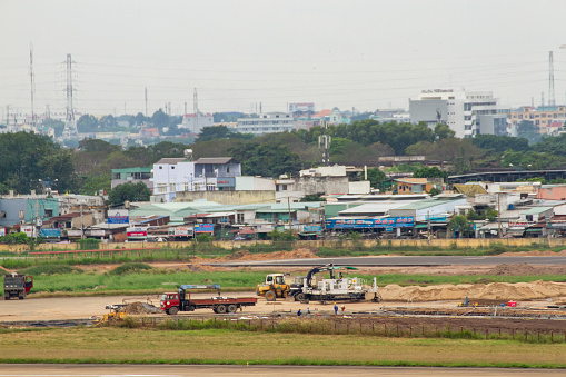 Ho Chi Minh City, Vietnam - November 29, 2020 : Upgraded Runway At Tan Son Nhat International Airport.