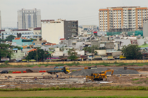 Ho Chi Minh City, Vietnam - November 29, 2020 : Upgraded Runway At Tan Son Nhat International Airport.