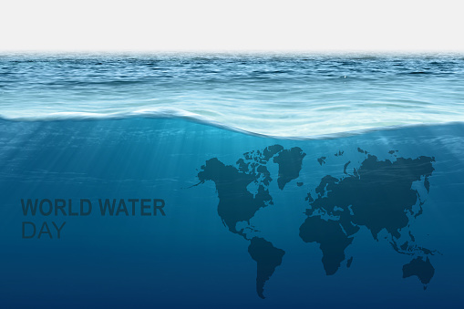 View of underwater. World Water Day