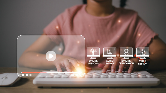 Elearning Graduate Certificate Program Concept Virtual Screen Education ...