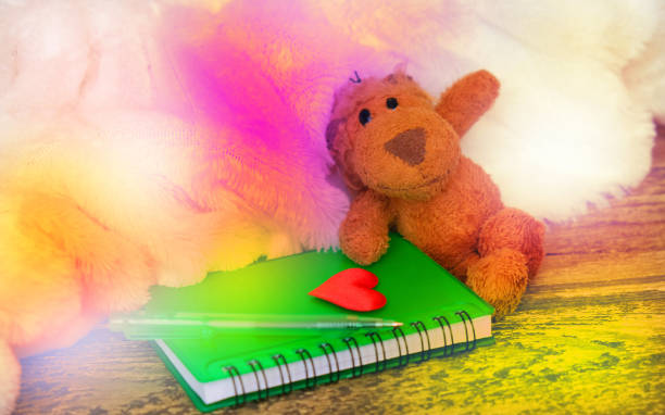 Notebook or sketchbook, teenagers diary . Creativity, art, love, education concept.