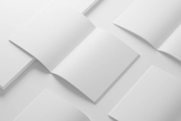 istock US Letter Brochure Catalog White Blank 3D Rendering Mockup 1465446105