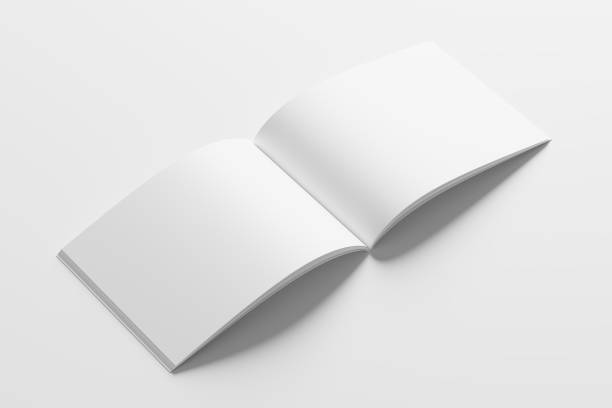 istock US Letter Landscape Magazine 3D Rendering White Blank Mockup 1465446850
