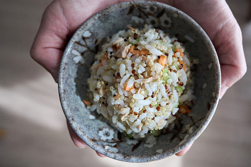 Chinese stir-fried quinoa rice