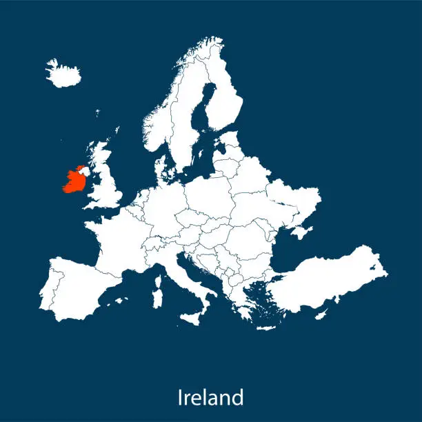 Vector illustration of Ireland map