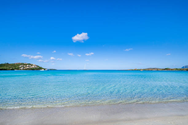 Marinella Beach, a beautiful white sand beach in Gallura - Sardinia stock photo