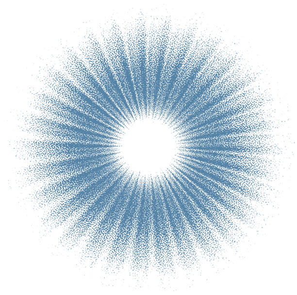 niebieskie tło sunburst z efektem powiększenia - nuclear energy flash stock illustrations