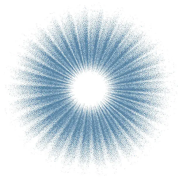 Vector illustration of Blue Sunburst background with Zoom Effect