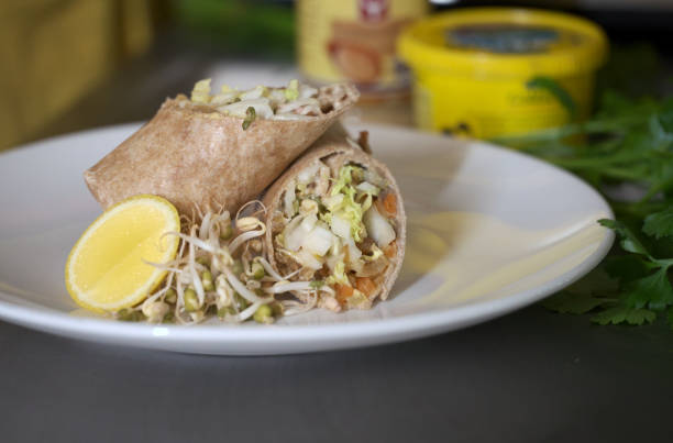 istock Vegetable wrap with vegan mayonnaise 1465460388