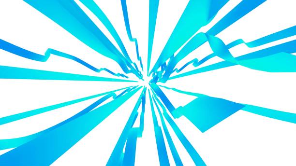 istock Background illustration of light blue ribbon tape radiating 1465464286