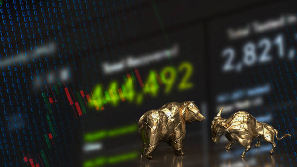 istock The gold bull and bear on chart for business concept 3d rendering 1465466975