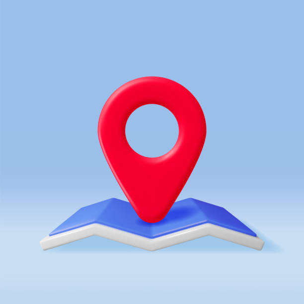istock 3D Paper City Suburban Map with Location Pin 1465468376