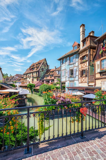 Architecture in the town of Colmar, France stock photo