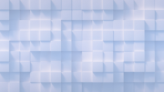 Mosaic of white cubes. Abstract background. 3D Render