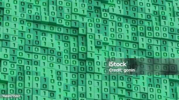 Green Binary Code 3d Render Stock Photo - Download Image Now ...
