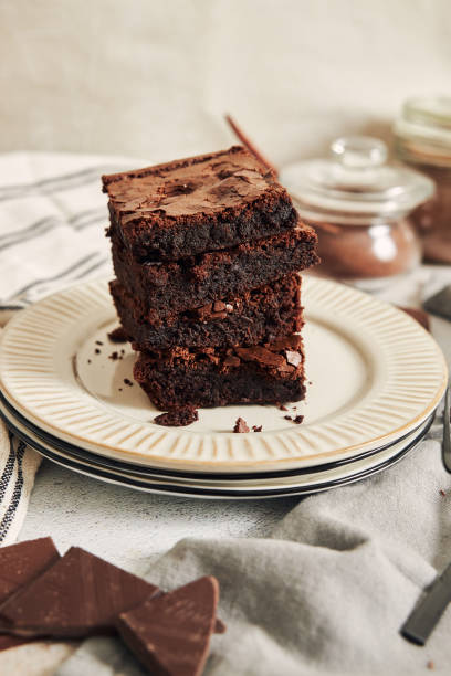 istock Vertical shot of deliciously prepared Brownies on a table 1465484482