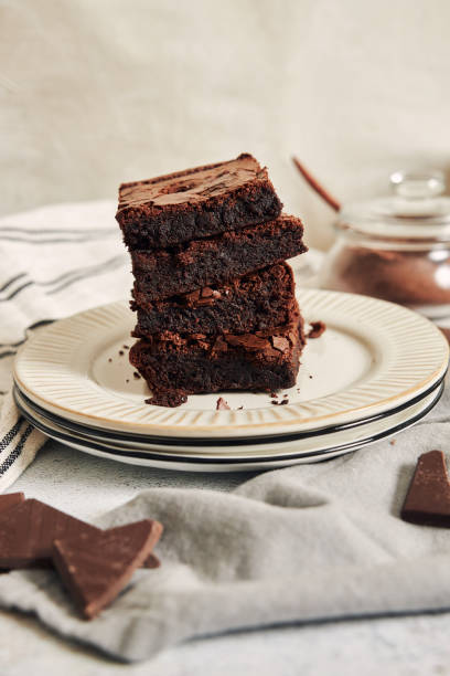 istock Vertical shot of deliciously prepared Brownies on a table 1465484490