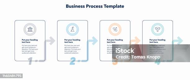 Modern Business Process Template With Four Colorful Stages Stock ...