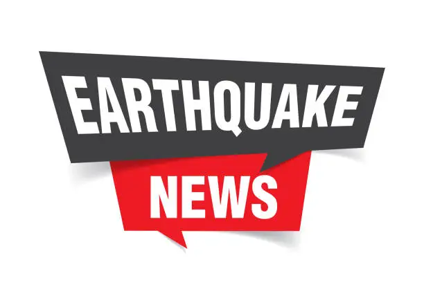 Vector illustration of Earthquake news banner vector stock illustration