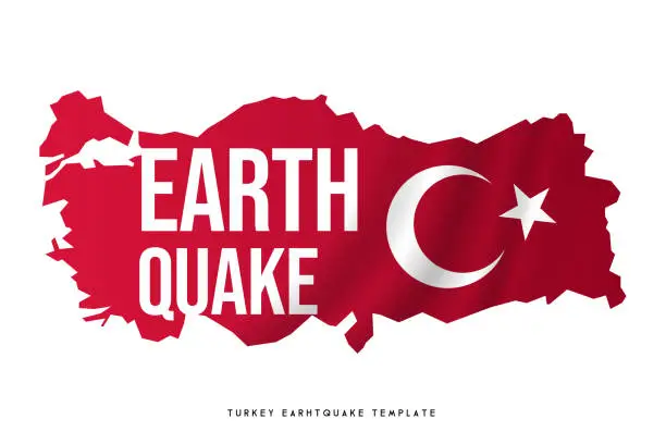 Vector illustration of Turkey Earthquake . Vibration,design for education,science and news,Vector Illustration. stock illustration