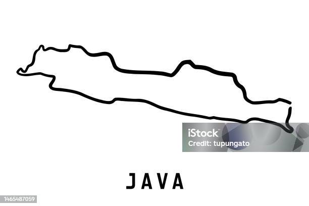 Java Island Simple Outline Vector Map Stock Illustration - Download ...