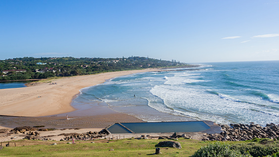 Southbroom beach ocean waves swimming tidal pool river lagoon overlooking a scenic holiday lifestyle landscape