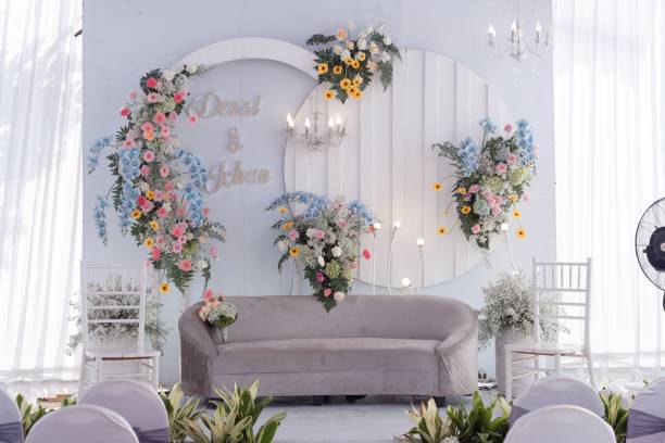 istock Flower decorated room for wedding 1465487498