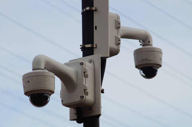 istock Video surveillance on a company premises. 1465489968