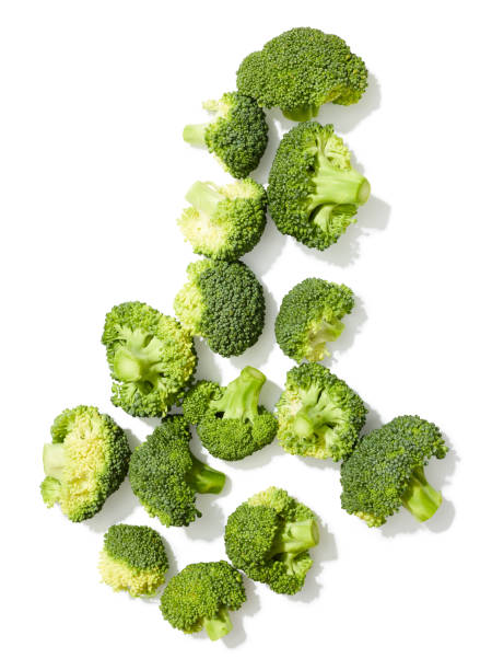 Fresh broccoli isolated on white background stock photo