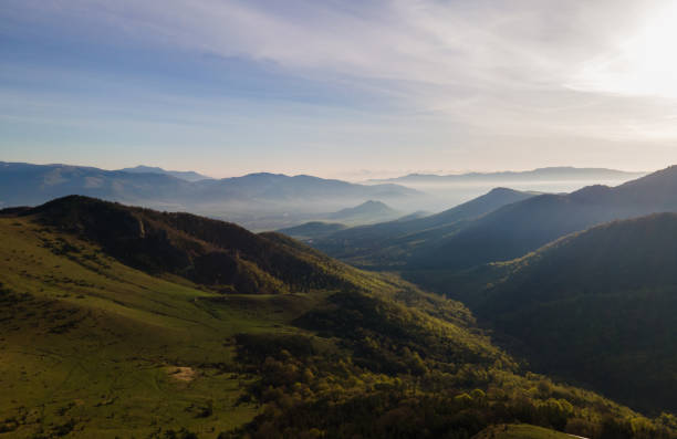 istock Top view of forest and mountains 1465492233