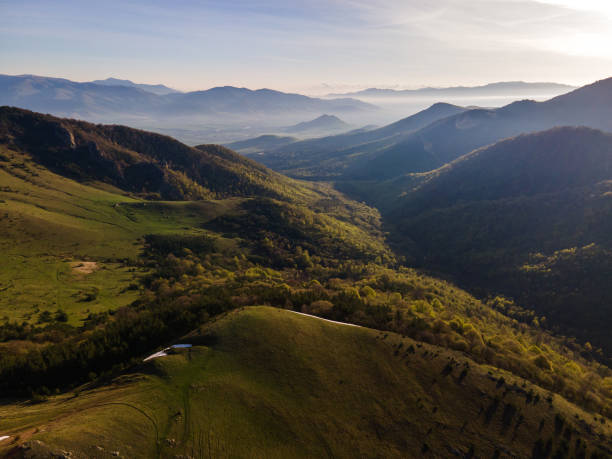 istock Beautiful view of mountains and forest 1465492249
